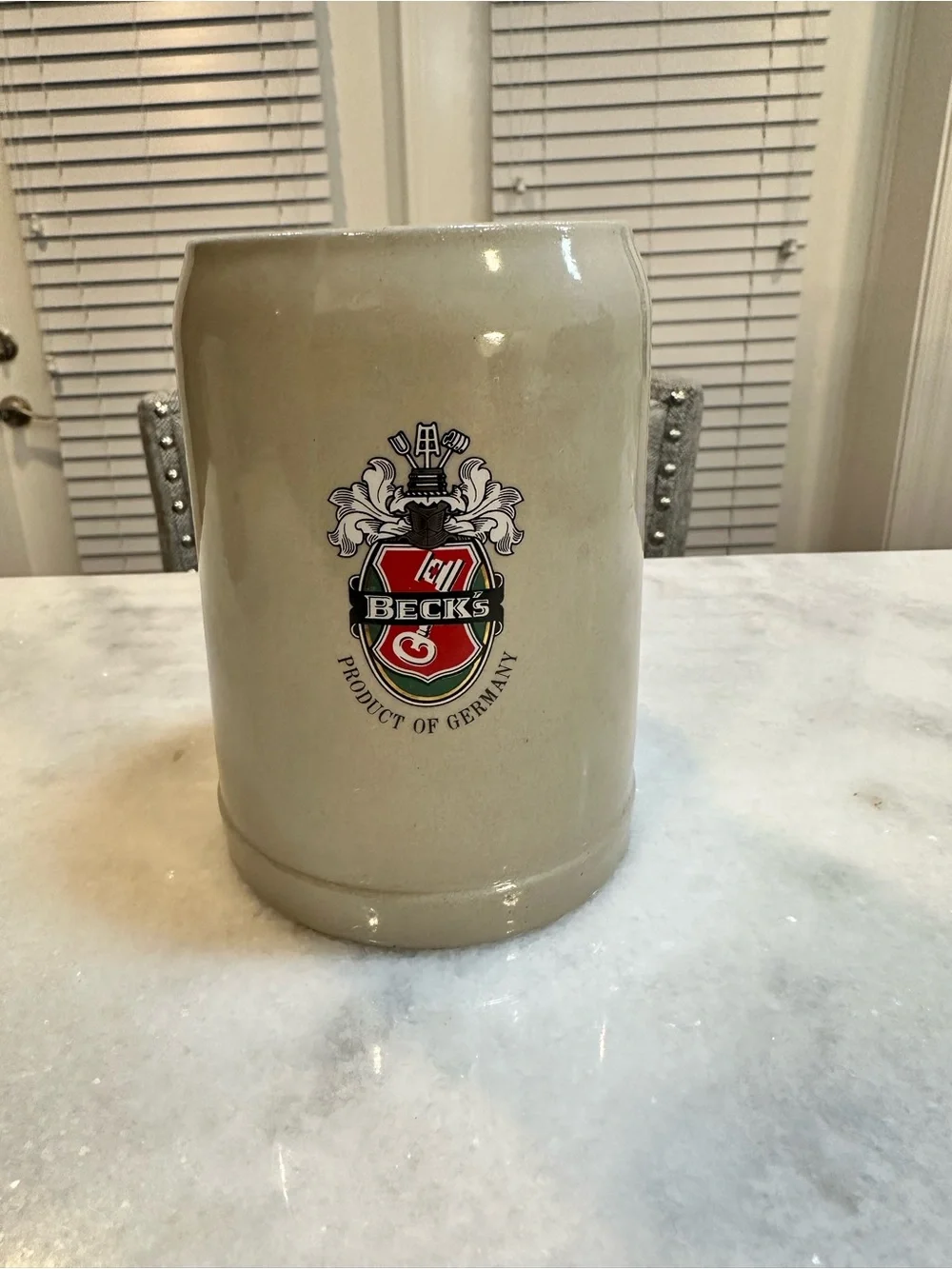 Vintage Beck's Glazed Stoneware Beer Stein, 20oz